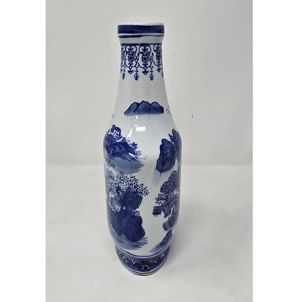 Vtg Formalities Baum Bros. porcelain blue vase grandmillennial cottagecore